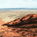 AUS NT AyersRock 2001JUL12 016  Ayers Rock was named by European explorer Ernest Giles who sighted it 1872. : 2001, 2001 The "Gruesome Twosome" Australian Tour, Australia, Ayers Rock, July, NT